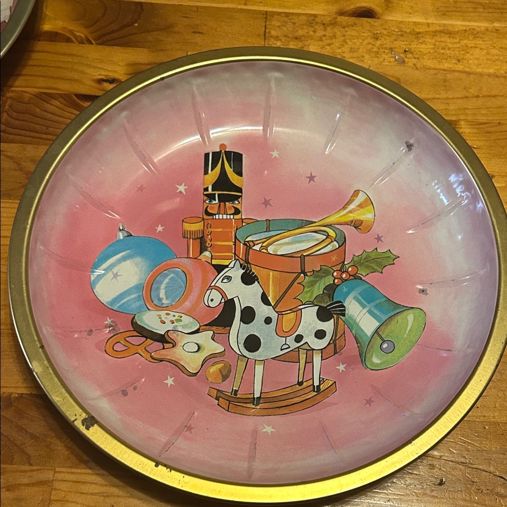 HP Gold and Silver‎ tin  Star cookie Plate Vintage